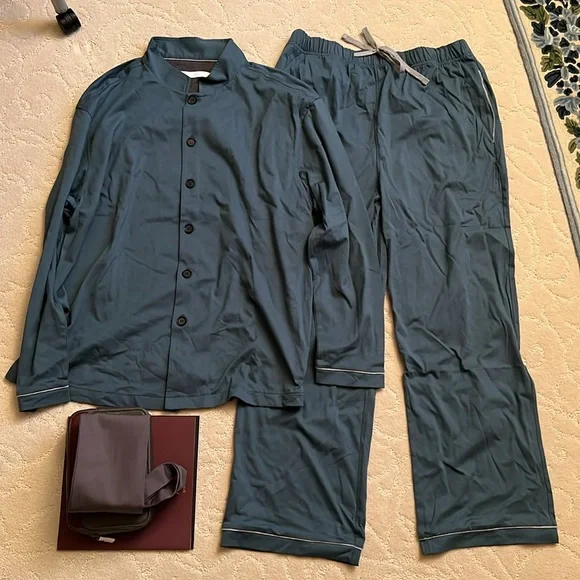 Cathay Pacific first class Amenity Travel, pajama and dining menu and drink list